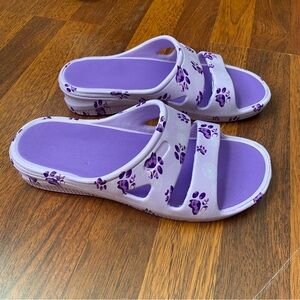 Purple Paw Print Women's Slide Sandals
